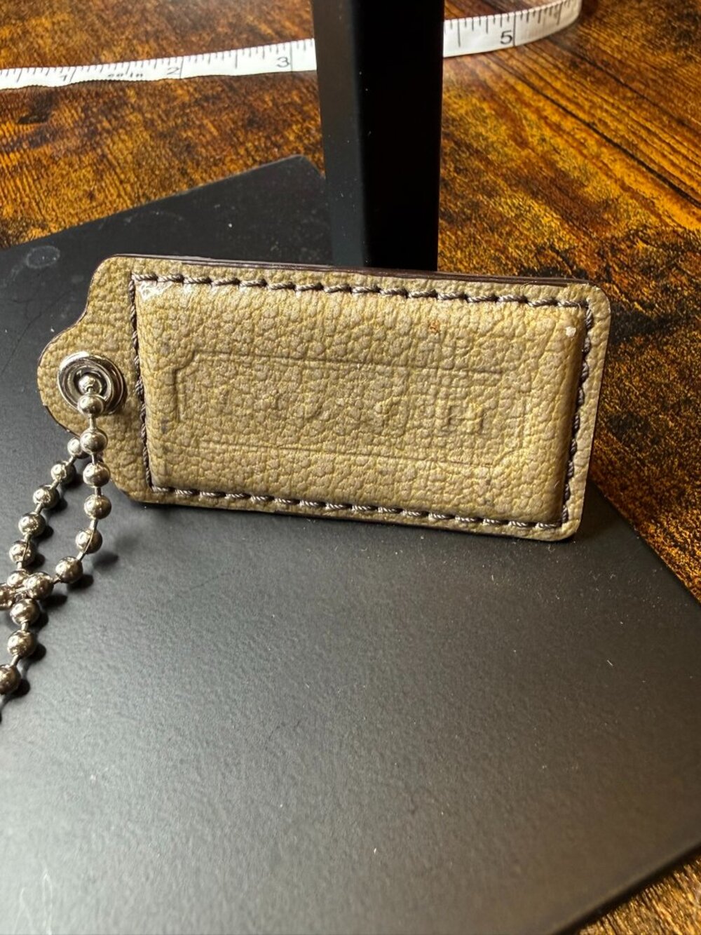 Coach Leather Hangtag – Tan Patterned (2.5")